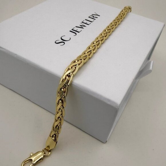 Luxury Gold & Rhodium Plated Rope Chain Bracelet | Adjustable Waterproof Jewelry - Picture 2 of 11